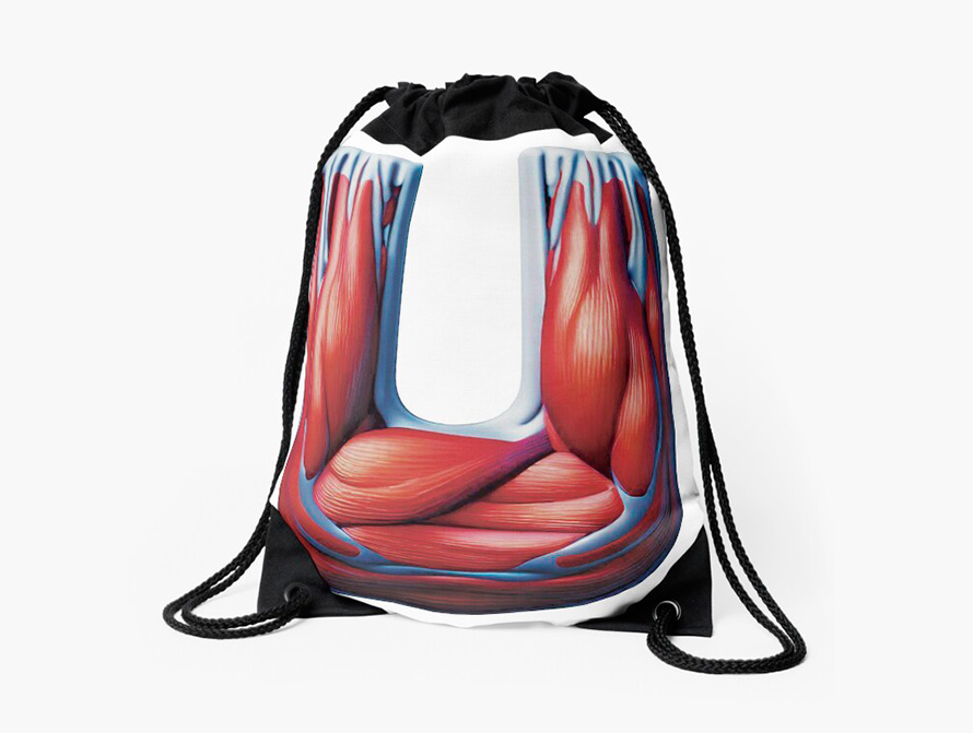 Muscles type letter string bag