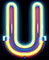 Neon type letter U