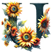 Sunflower type letter U