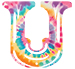 Tie-Dye type letter U