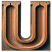 Wood type letter U