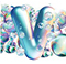 Letter V in Bubbles type design