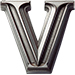 Metal type letter V