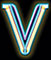 Neon type letter V