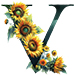 Sunflower type letter V