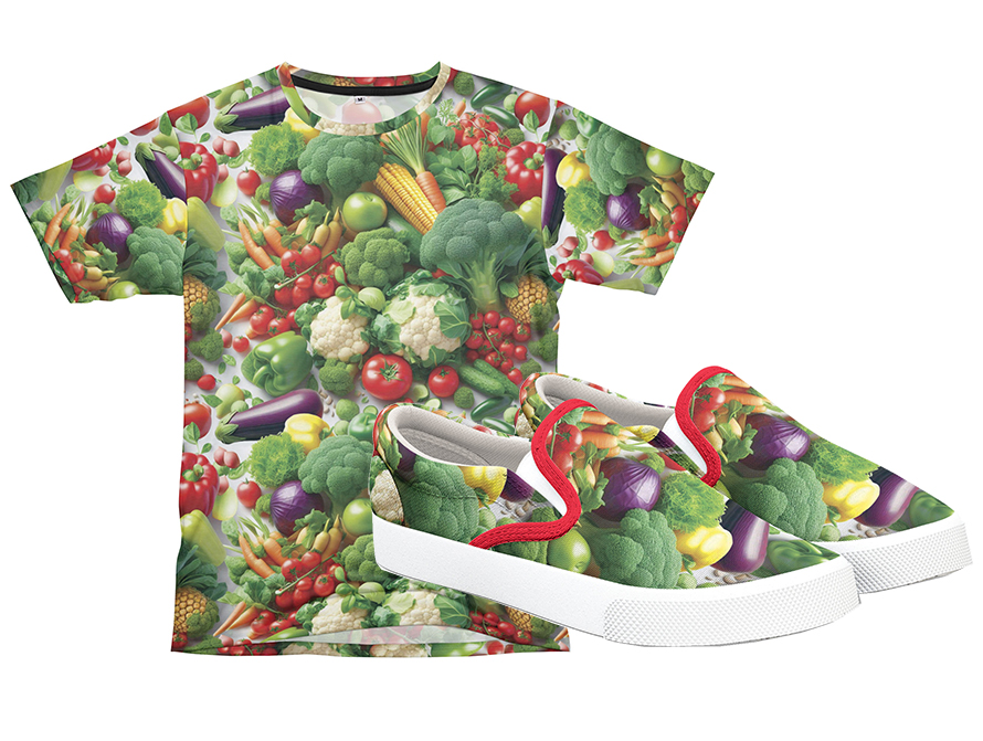 Veg Allover Print T-Shirt and Shoes