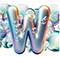 Letter W in Bubbles type design