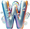 Letter W in Bubbles type design