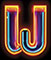 Neon type letter W