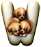 Puppies type letter W