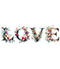 Watercolor type word love