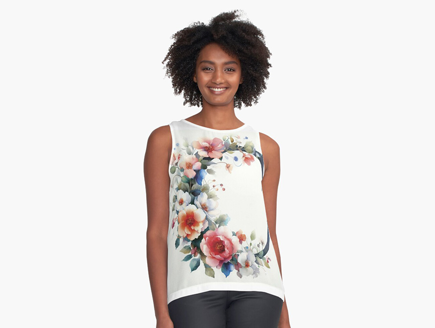 Watercolor sleeveless top