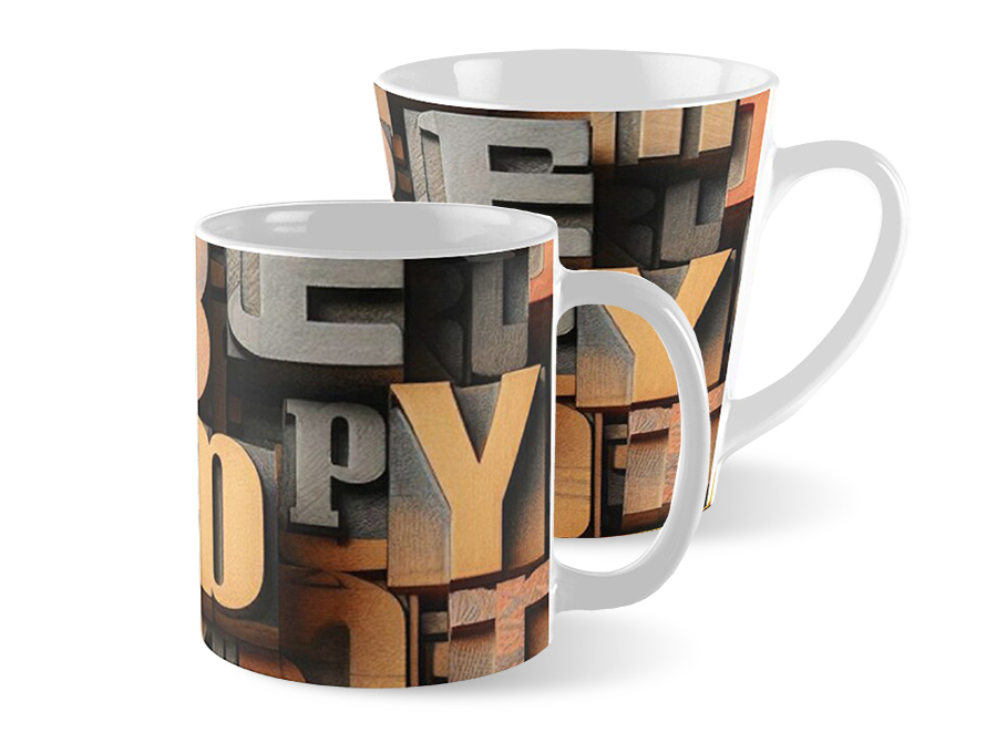 Wood Letters Pattern Mugs