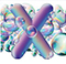 Letter X in Bubbles type design