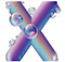 Letter X in Bubbles type design