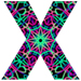Kaleidoscope type letter X