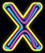 Neon type letter X