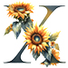 Sunflower type letter X