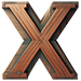 Wood type letter X