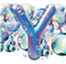 Letter Y in Bubbles type design