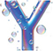 Letter Y in Bubbles type design