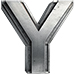 Metal type letter Y