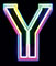 Neon type letter Y