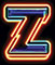 Neon type letter Z