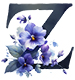 Violets type letter Z