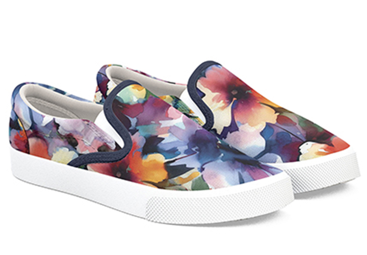 Watercolor flowers shoes