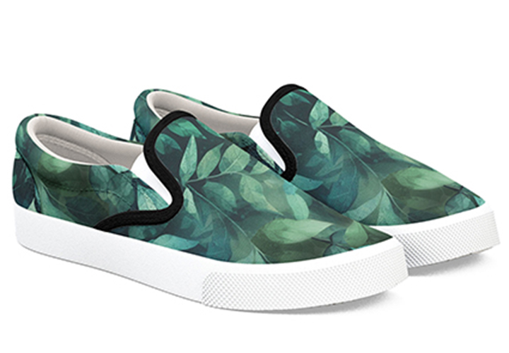 Watercolor leaves shoes