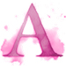 Watercolor Pink paint type letter A