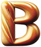 Letter B in Bread type design