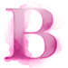 Watercolor Pink paint type letter B
