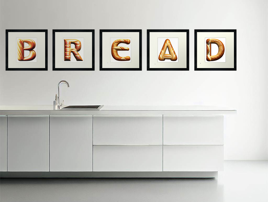 Framed Bread type design print