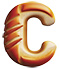 Letter C in Bread type design