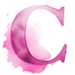 Watercolor Pink paint type letter C