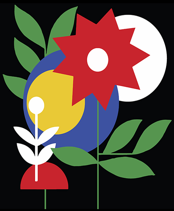 COLORBLOCK FLORAL PATTERN 