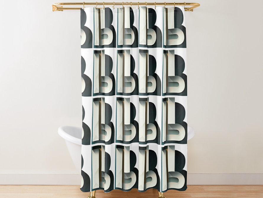 Modern letter type shower curtain