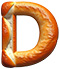 Letter D in Bread type design