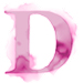 Watercolor Pink paint type letter D