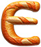 Letter E in Bread type design