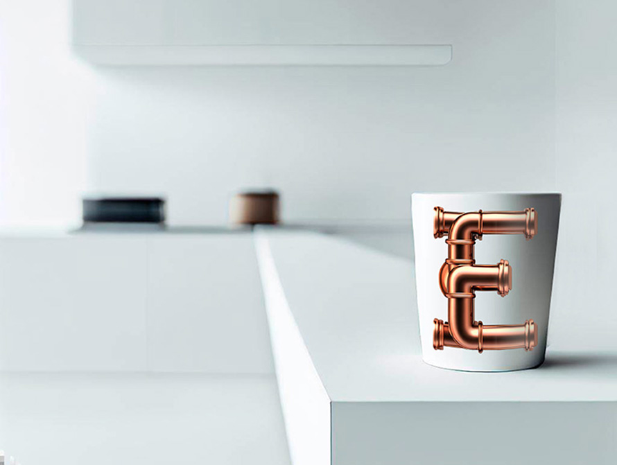 Pipes letter ceramic mug