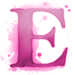 Watercolor Pink paint type letter E