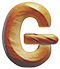 Letter G in Bread type design