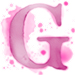 Watercolor Pink paint type letter G