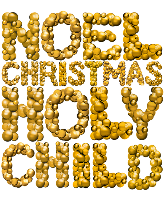 GOLD CHRISTMAS WORDS 