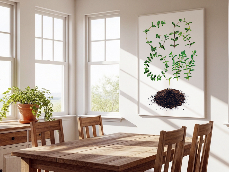 Herb alphabets, letters and designs