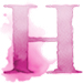 Watercolor Pink paint type letter H