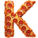 Pizza type letter K